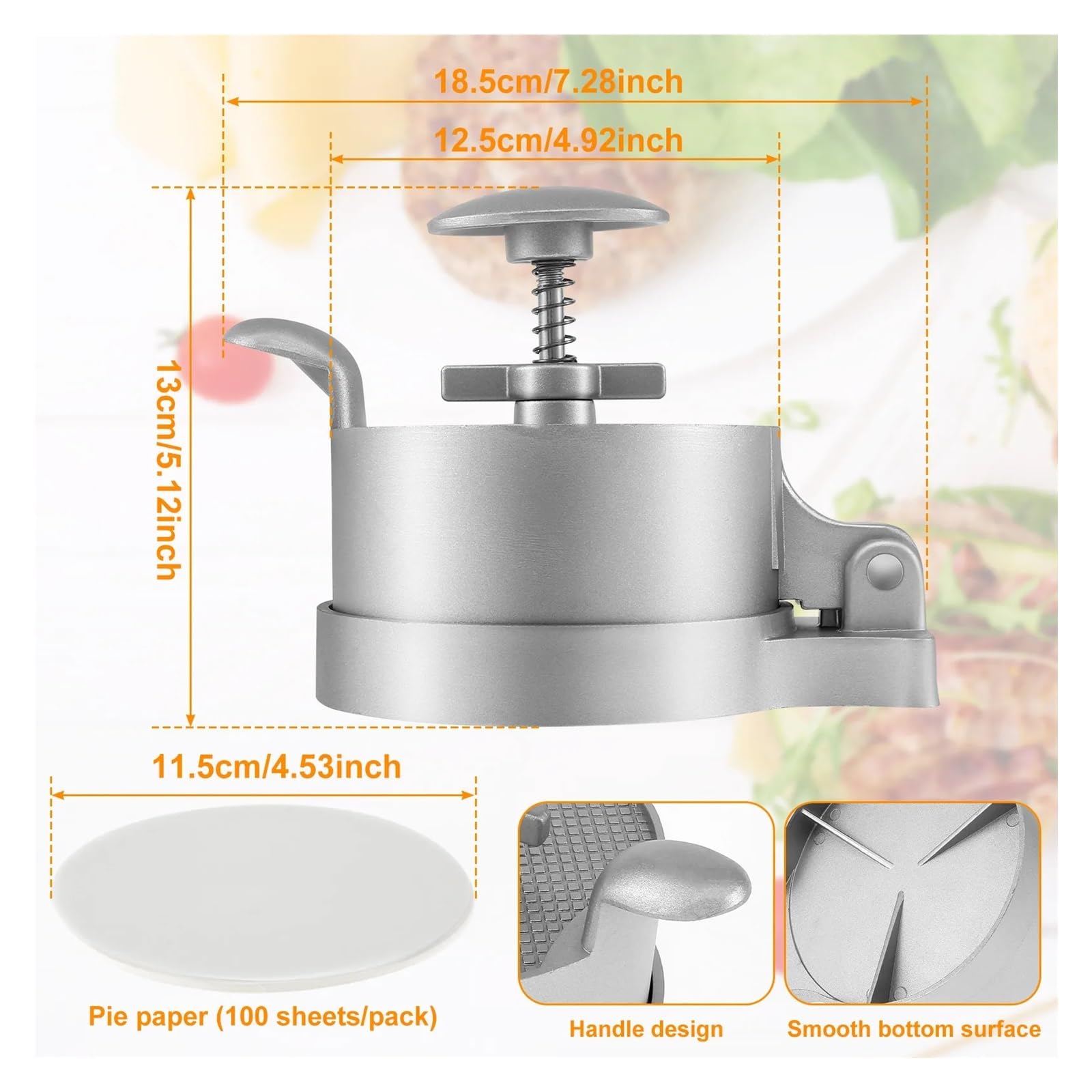 Generisch Manuelle Burger-Presse, Patty-Maker, verstellbare Dicke, Hamburgerform, antihaftbeschichtet, for die Küche, Fleisch-Gadgets