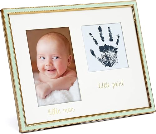 Miniatura 8 de MIMOSA MOMENTS Marco de fotos de metal chapado en tono plateado con esmalte de color y almohadilla de tinta de tacto limpio incluida, recuerdo y