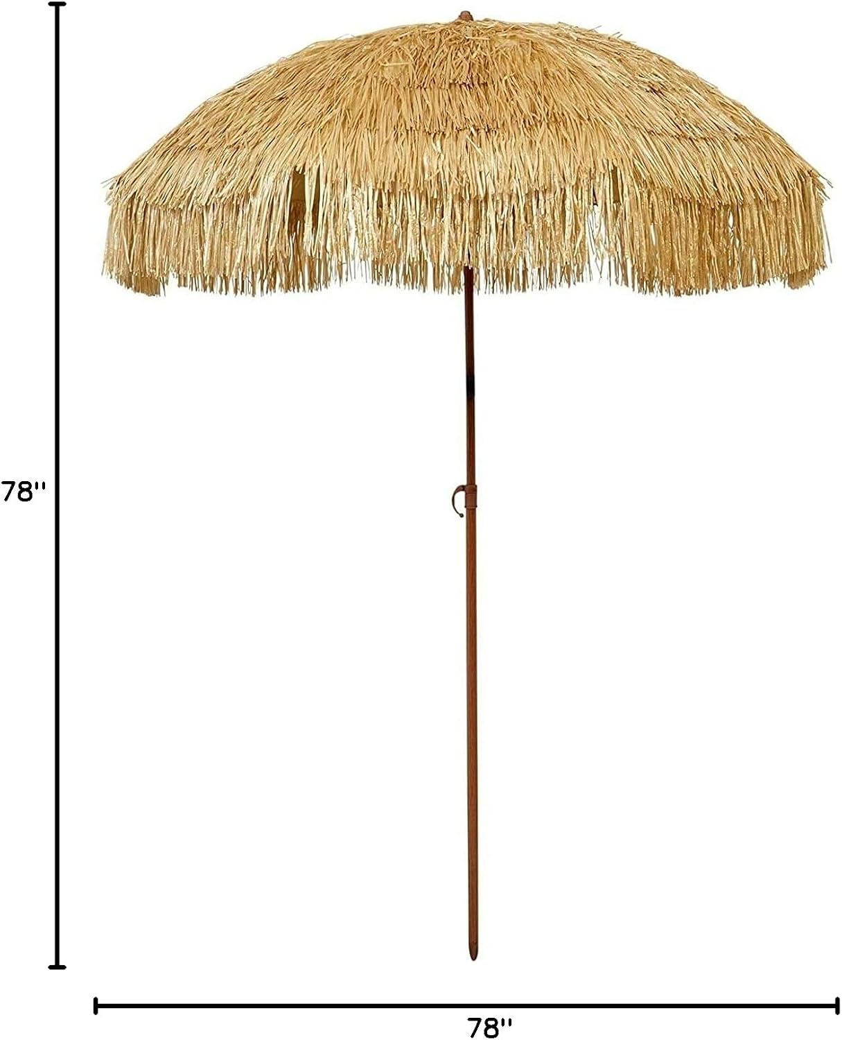 Tiki Umbrella 6.5' Thatch Patio – Tropical Palapa Raffia Tiki Hut Hawaiian Hula Beach Umbrella with Tilt and Fabric Carry Bag (6.5', Natural)