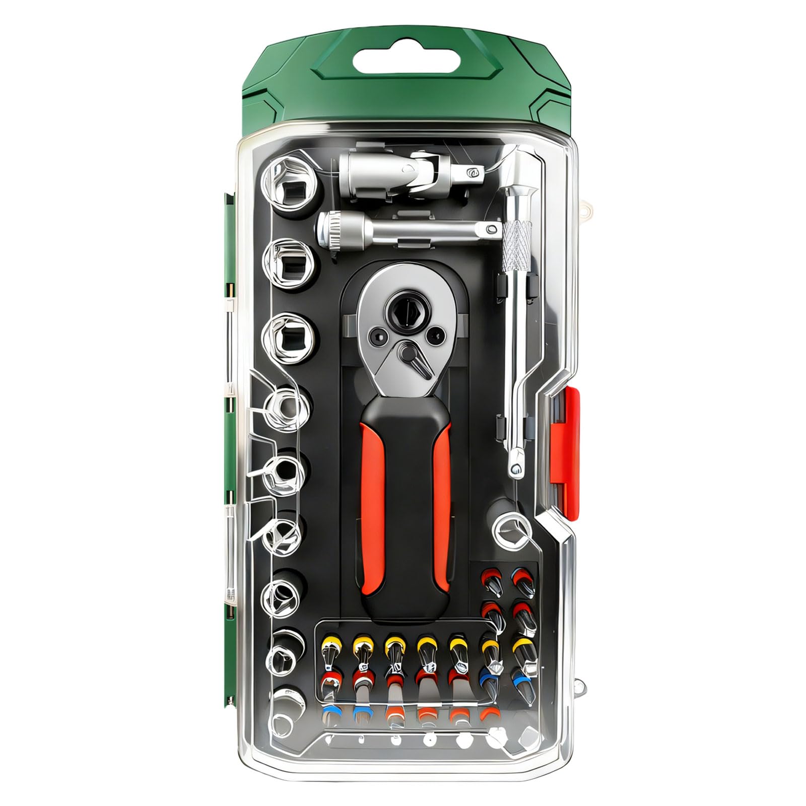 Kalttoy Rubber Handle Multifunction Ratcheting Wrench Tool 72 Tooth Mechanism 1/4" Drive Ratchets Handle For Accurate Torques Control Ratchets Wrenches