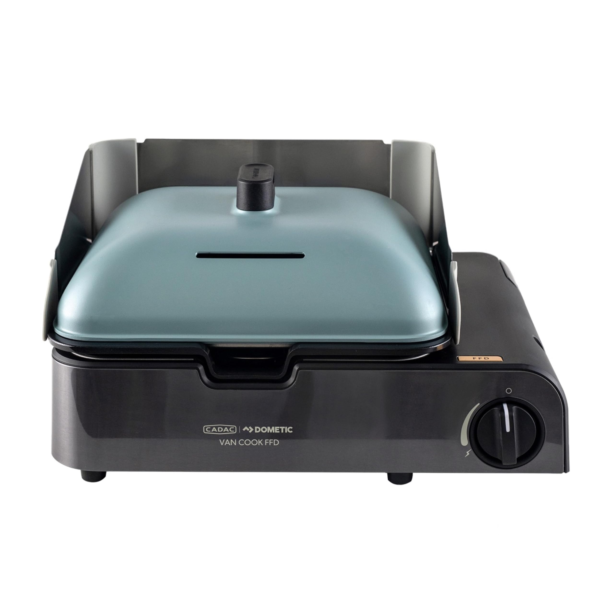 CADAC Van Cook FFD Combo BBQ Compact de Camping avec Protection FFD, Grille GreenGrill & Porte-Percolateur