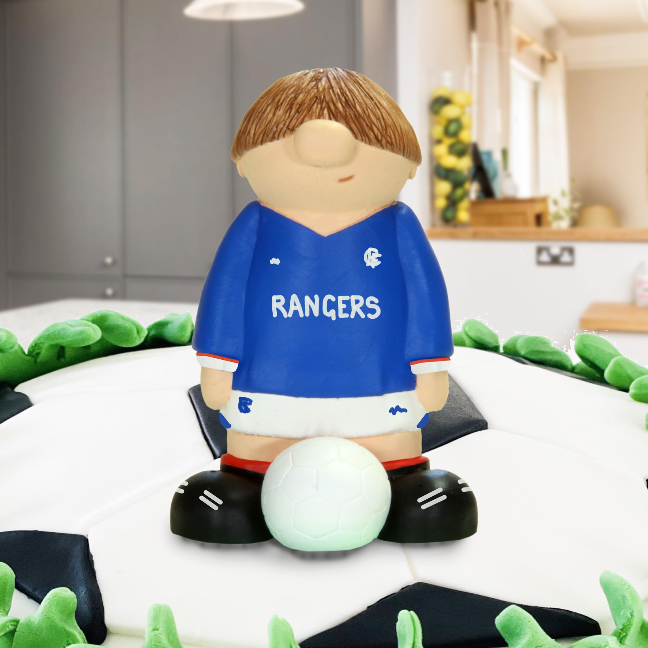 Rangers FC Glasgow Cake Topper - Personalised Birthday Cake Football Decoration Keepsake Set. Custom Rangers Fan Birthday Anniversary Celebration Kids Cake Decor Unique