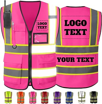Personalisierte Warnweste aufdruck Benutzerdefinierte Sicherheitsweste Hohe Sichtbarkeit Reflektierende Westen mit Logo Text Taschen M nner Frauen Anpassen Arbeit Weste Konstruktion