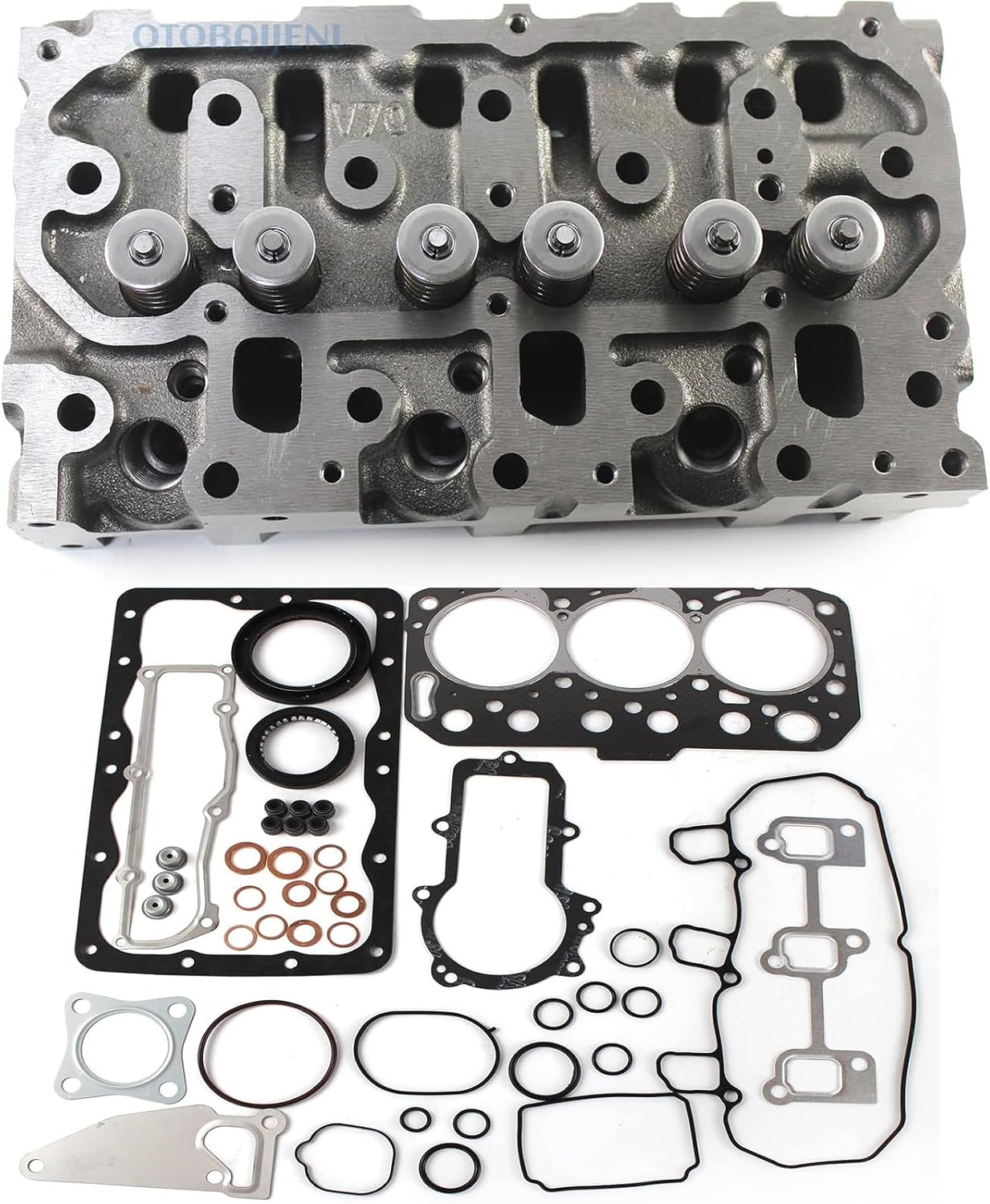 3TNM74 Complete Cylinder Head Assy with Gasket Set Fit for Yanmar Engine 3TNM74 3TNV74 3TNM72 SCT1 SA221 Tractor Engine Rebuild Parts 119517-11740 11951711740