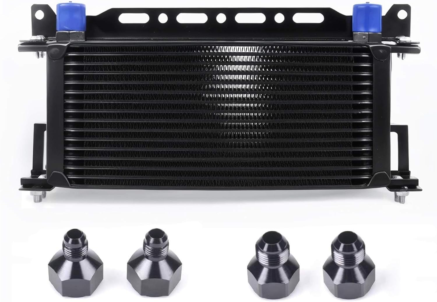 AN10-10AN Stacked Plate Oil Cooler Universal Engine Transmission British Radiator Oil Cooler Condenser Aluminium Alloy Black (16 Row)