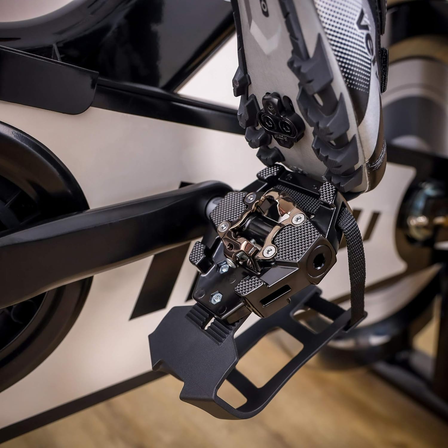 Venzo Bike Toe Clips Cages & Pedals - Compatible with Shimano SPD - Fixed or Adjustable Bicycle Toe Clips & Cleats for Fitness Indoor Exercise Bikes
