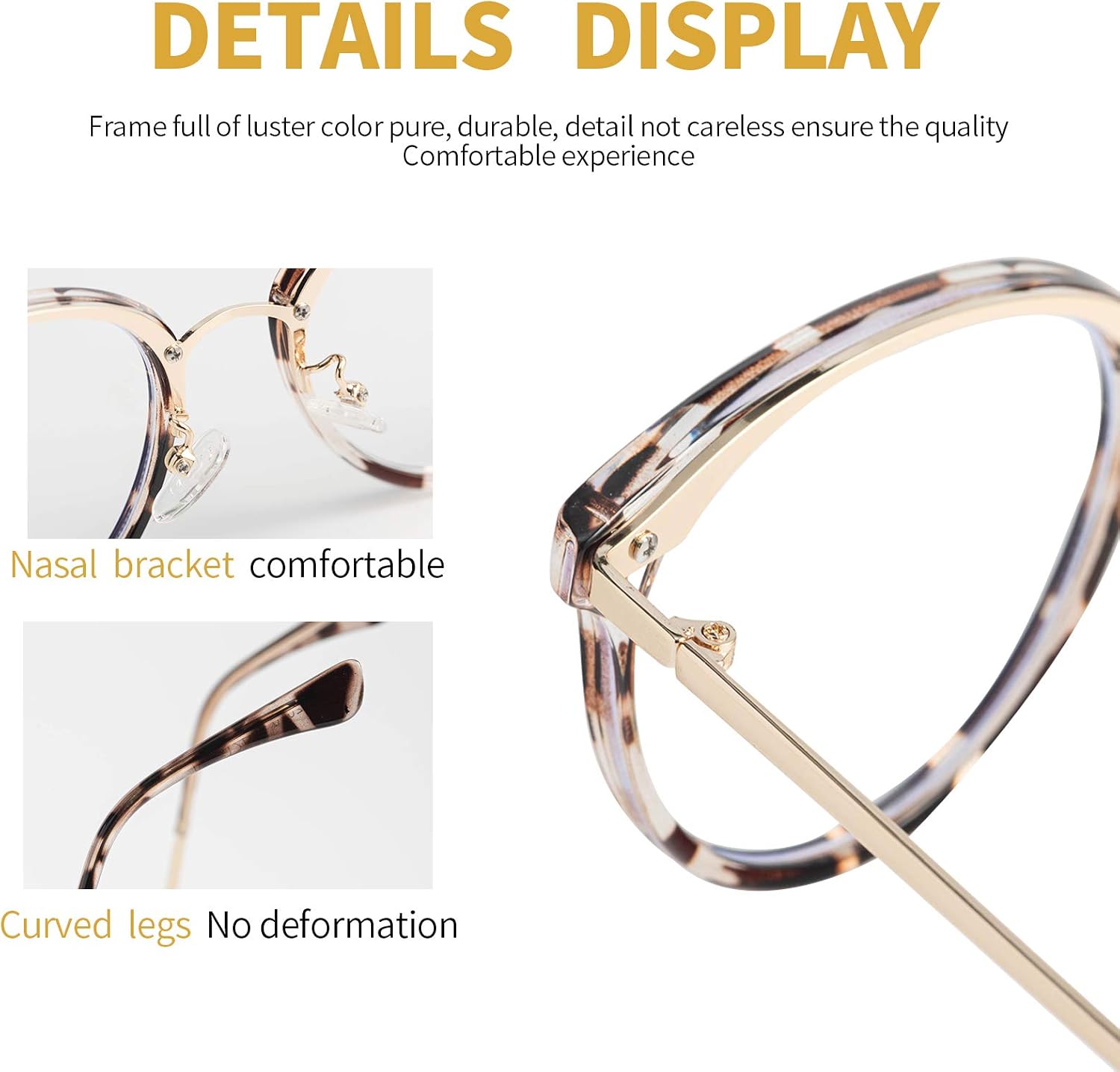 SUNTIRC Blue Light Blocking Glasses Computer Gaming Clear Frame Women Men Anti Blue Light Glasses Women Lightweight Computer Glasses Non-Prescription Lens Anti Glare anti Headache (Leopard - Image 4