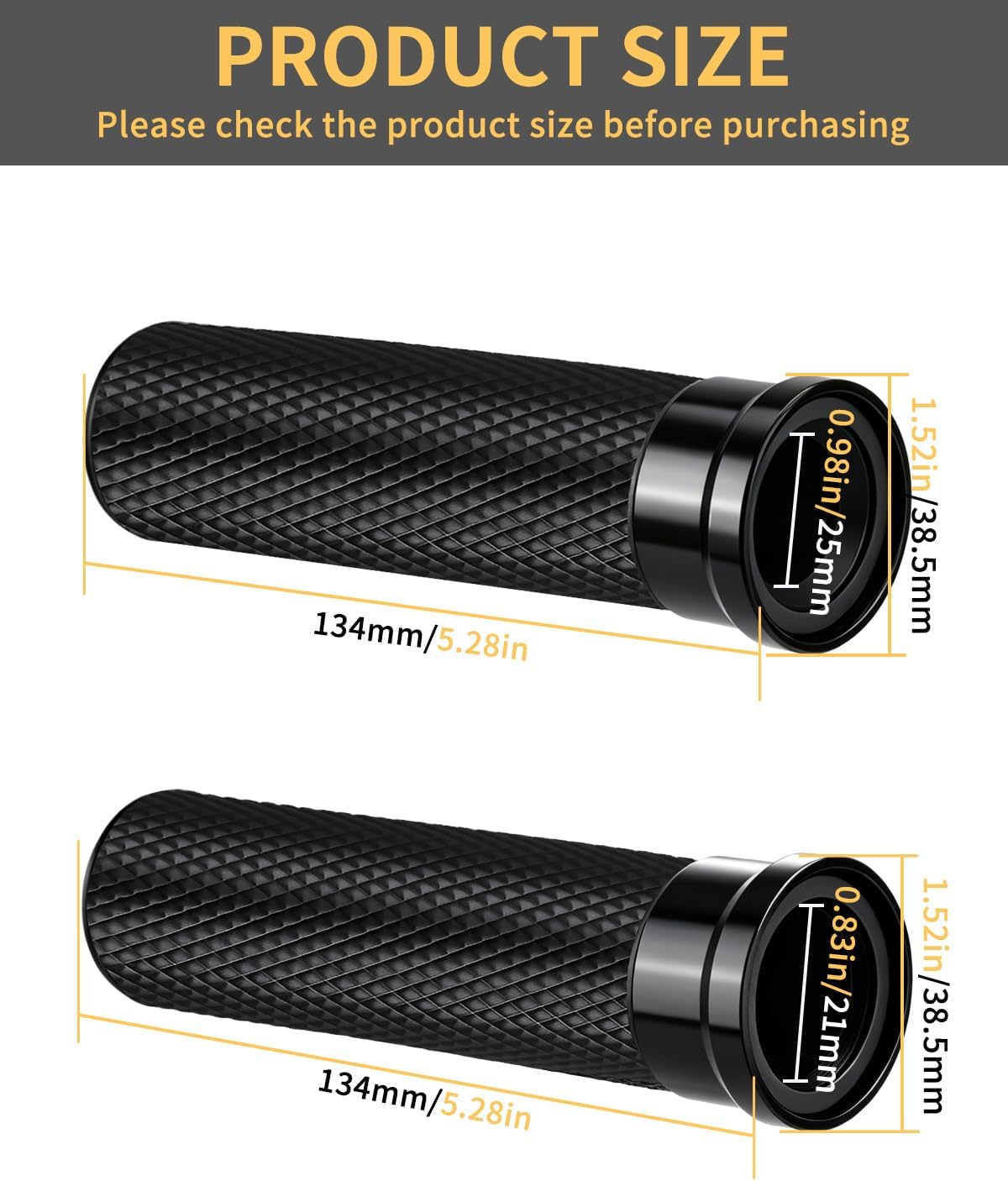 Motorcycle Handles Grips，Racing CNC Aluminum & Soft Rubber Handlebar,7/8" Handle Grips Compatible with Honda Yamaha Suzuki Kawasaki Dirt Bike