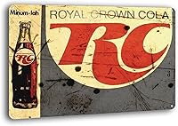 BAYABU Vintage Royal Crown RC Cola Metal Tin Sign - Retro Soda Pop Ad Wall Decor 8x12 Inches
