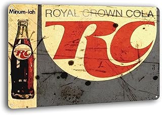 BAYABU Metal Tin Signs Royal Crown RC Cola Soda Pop Ad Vintage Retro Store Wall Decor 8 x 12 inches