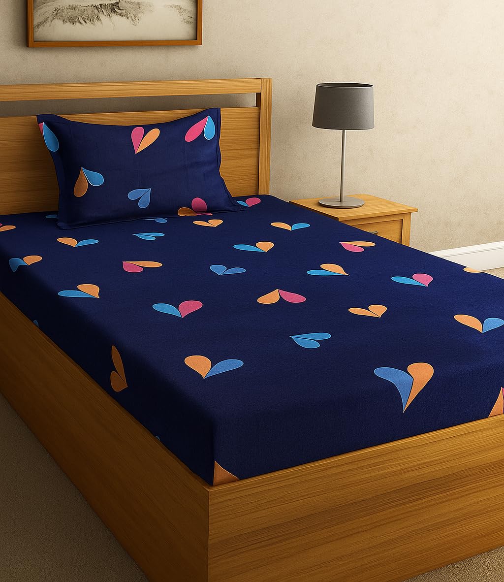 DECORUM Glace Cotton Single Bedsheet with 1 Pillow Cover | Soft, Durable, Lightweight & Skin-Friendly Fabric| Suitable for Single/Diwan Bed Size-image-10