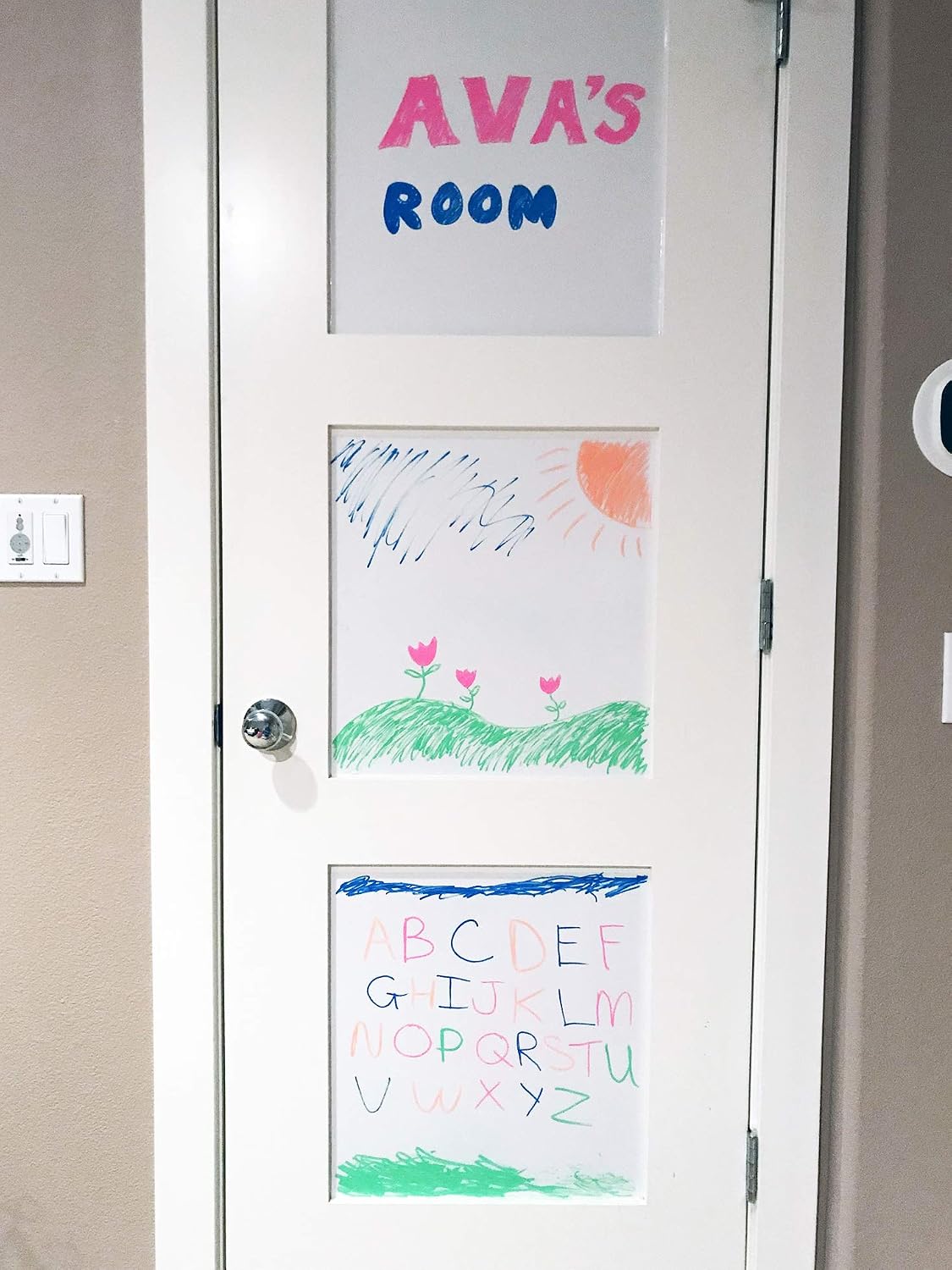 Teacher's Choice Dry Erase Sheets - Self-Adhesive Whiteboard Wall Sticker - Over 6.5 feet Long (78.7” × 17.7”) Pen Included