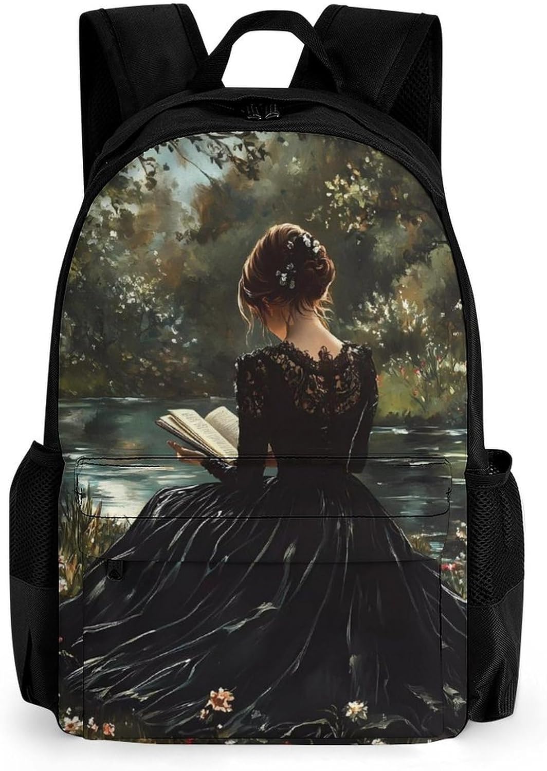 Gothic Woman Reading Book Laptop Backpack for Men Women Fashion Computer Bag Business Travel Daypack