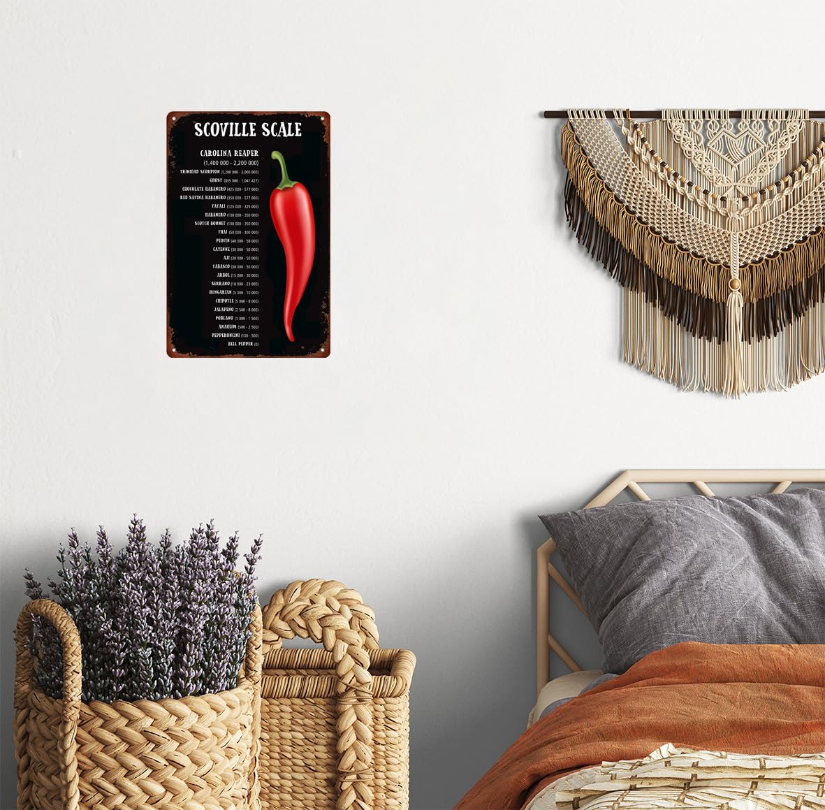 Targa In Metallo Vintage Scala Scoville – Poster Retrò 20x30 Cm Con Unità Di Calore Del Peperoncino, Decorazione Da Parete Per Cucina - 4
