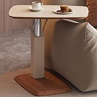 GraceNook C-Shaped End Table: Adjustable Height 22.4-30.55", 360° Swivel Overbed Laptop Desk for Sofa, Bed & Small Spaces