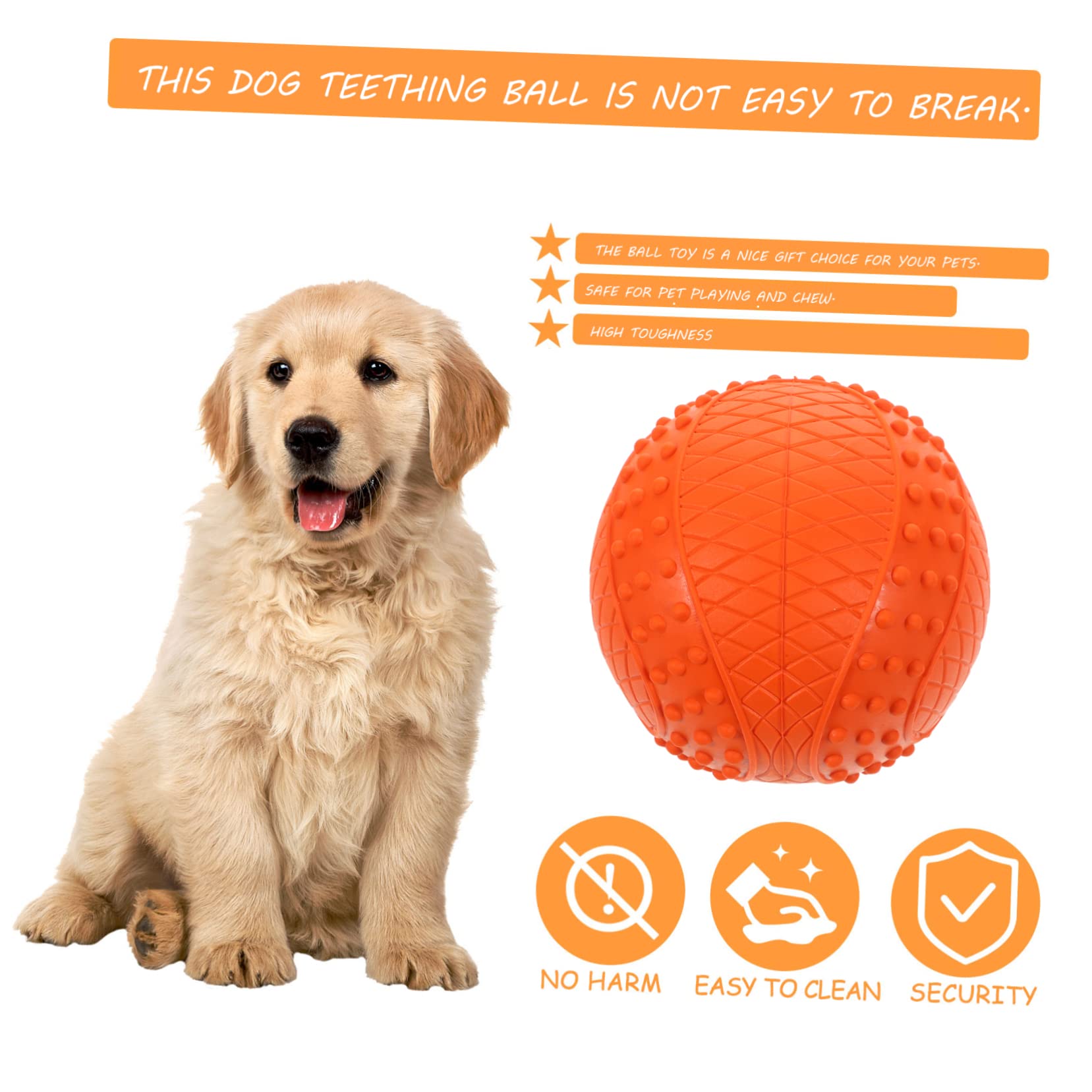 HEMOTON 4pezzi Palline per Cani di Gomma Resistente ai Morsi Giocattoli da Masticare Effetto Squittire Palline Galleggianti Piccole e Facili da Pulire per Cani
