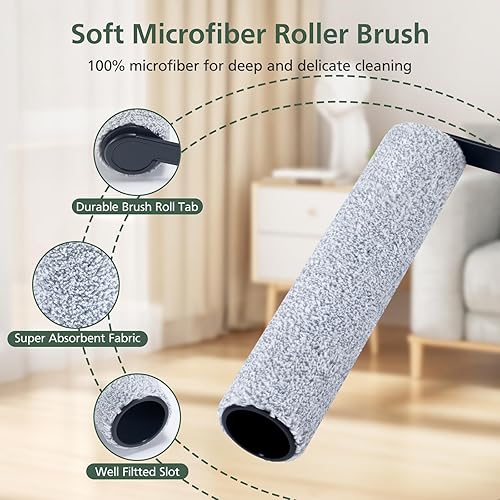 Miniatura 4 de Rodillo de cepillo S7 PRO (para versión 1 - FW200300US) y juego de filtros HEPA compatible con aspiradora inalámbrica en seco y húmedo Tineco Floor