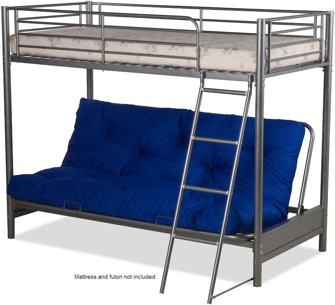 FUTON BUNK BED (FRAME ONLY) IN SILVER METAL FINISH Amazon.co.uk Home