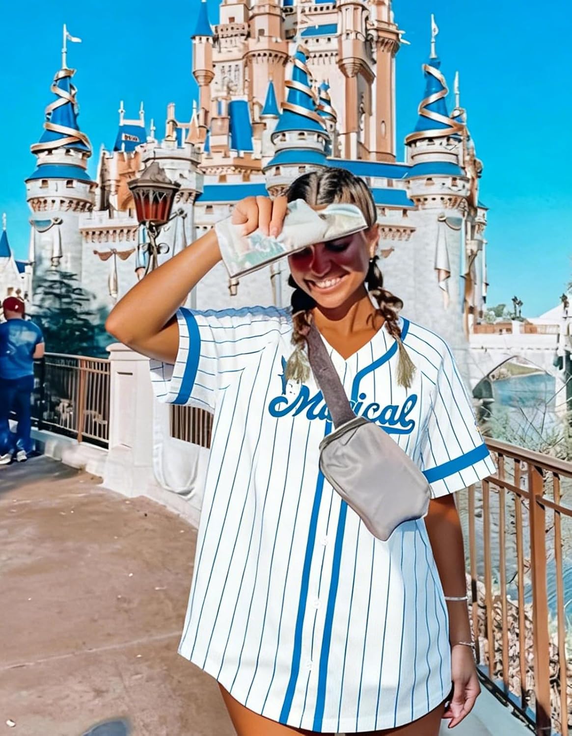 Magical Jersey for Women Magic Kingdom Shirts Family Vacation Shirt Sports Uniforms Button Down Stitched Tops - Image 2