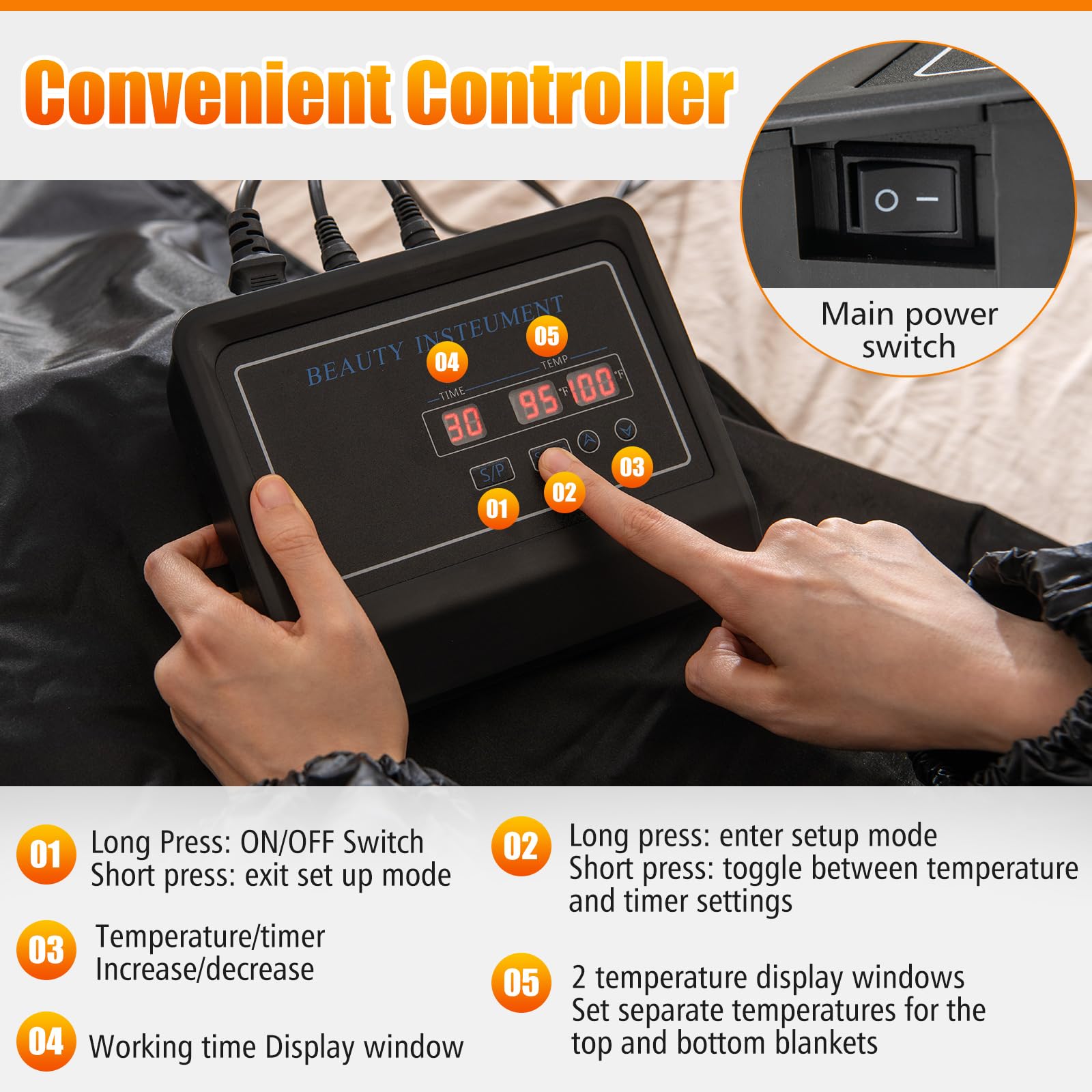 COSTWAY Infrared Sauna Blanket, Portable Full-Body Personal Sauna for Home Use w/Arm Sleeves, Wraps, Carry Bag, 90-180°F Temp Range, 30-90Min Timer, Relaxation & Detoxification, Muscle Tension Relief