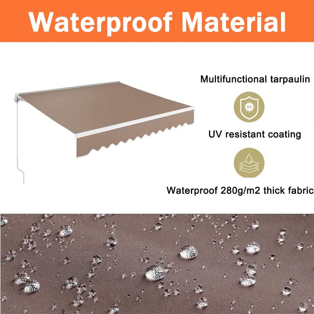Tessuto di ricambio per tenda da sole, 2,5 x 1,5 m, 3,5 x 1,5 m, 3,5 x 1,5 m, 3,5 x 2,5 m, resistente ai raggi UV, copertura per tende retrattili da esterno (verde, 3,5 x 1,5 m)