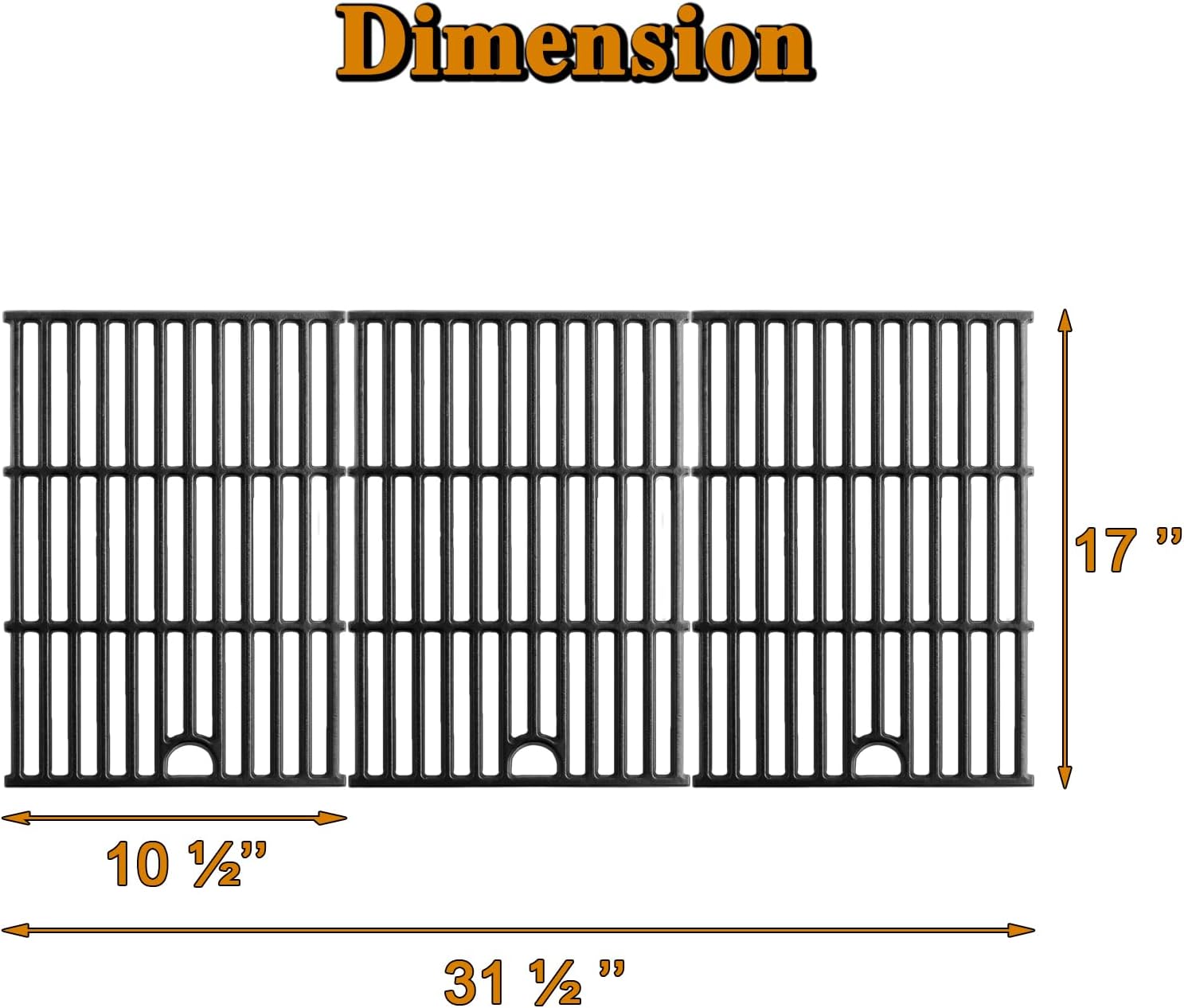 463229521 Grill Grates Replacement Parts for Charbroil Gas Grill Parts Performance 6 Burner G426-0005-W1 463259223 463229021 463228622 Cooking Grates Char Broil 463229521B Cast Iron Grill Grids