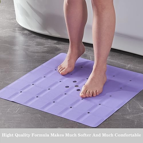 Miniatura 3 de Tapete de ducha para superficie texturizada tapete de ducha antideslizante de silicona sin ventosas plegable, tapete de baño cuadrado para bañera