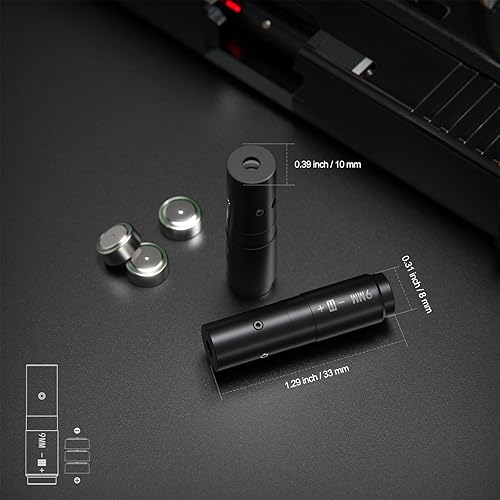 Miniatura 4 de Feyachi Bore Sight 0.354 in Red Dot Laser Zeroing Bore Sighter Pistol Laser Boresighter con 3 Juegos de Baterías