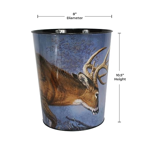 Miniatura 7 de Rivers Edge Products Cesta de basura de metal, cubo de basura pequeño de 10 pulgadas, novedoso bote de basura para oficina, cocina, baño o