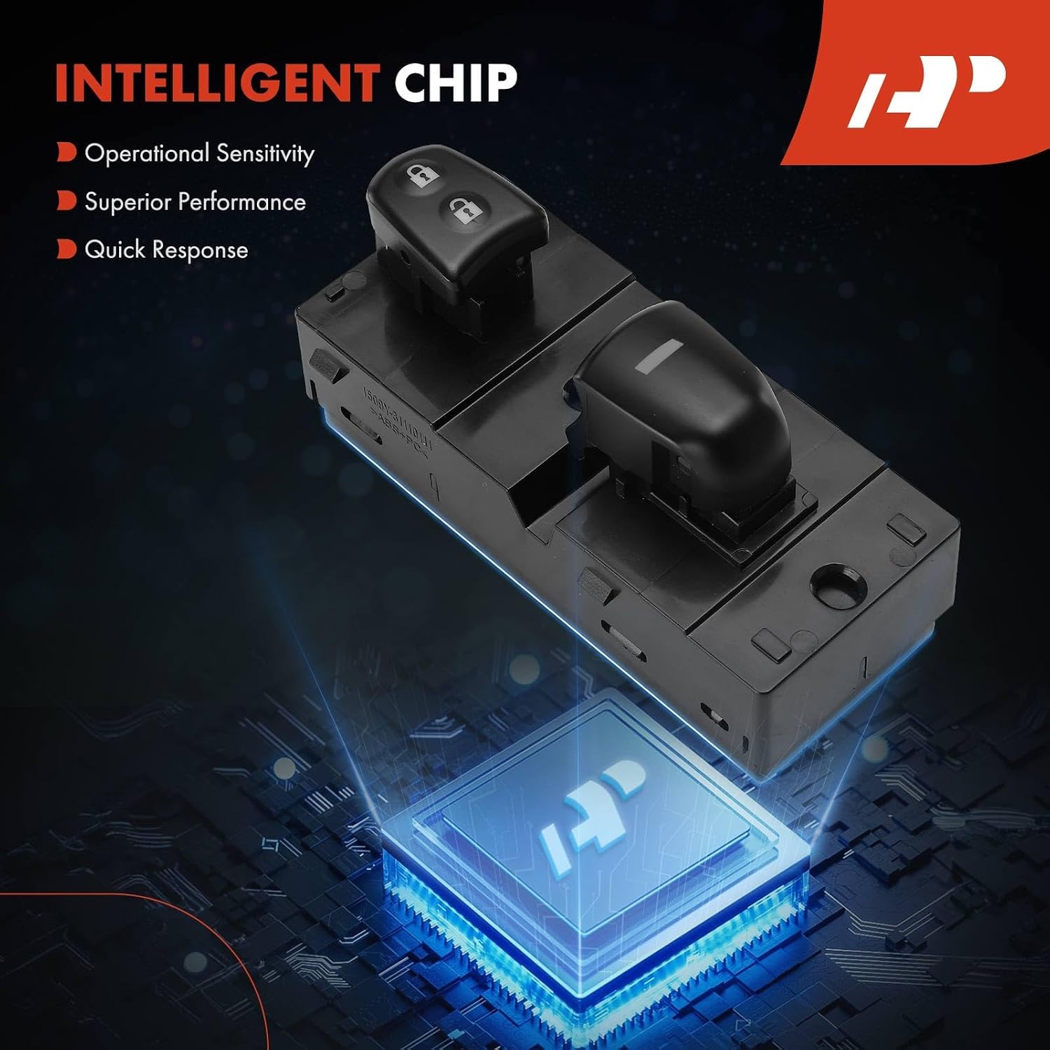 A-Premium Power Window Switch Compatible with Nissan Rogue 2014-2019, Sentra 2013-2019, Leaf 2011-2022, 12 Pins, Front Right Passenger Side, Replace# 254111KA5A