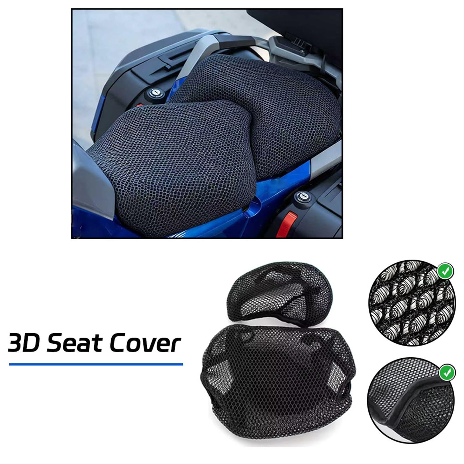 Per BMW R1300RT Moto 3D Coprisedile Isolato A Nido D'ape Tessuto Di Rete In Nylon Cuscino Antiscivolo Impermeabile