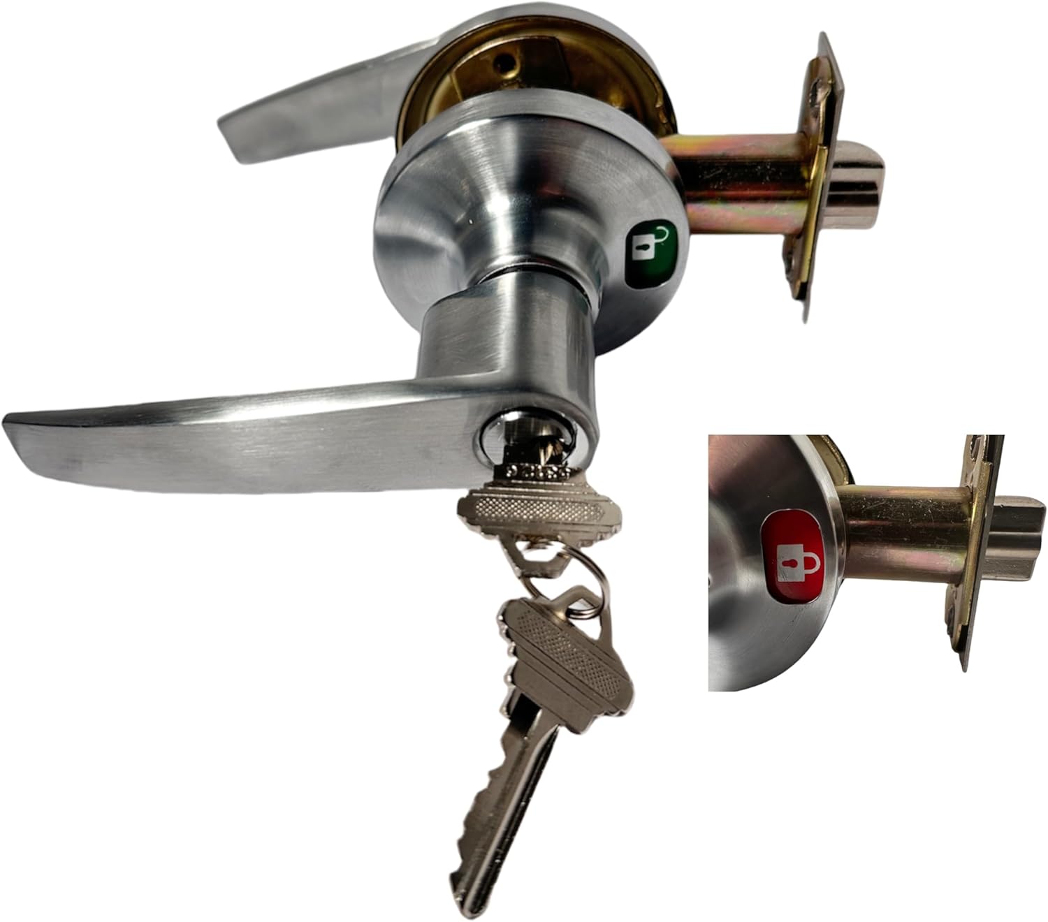 Solution Design Bathroom Door Indicator Lock with Keys, Commercial