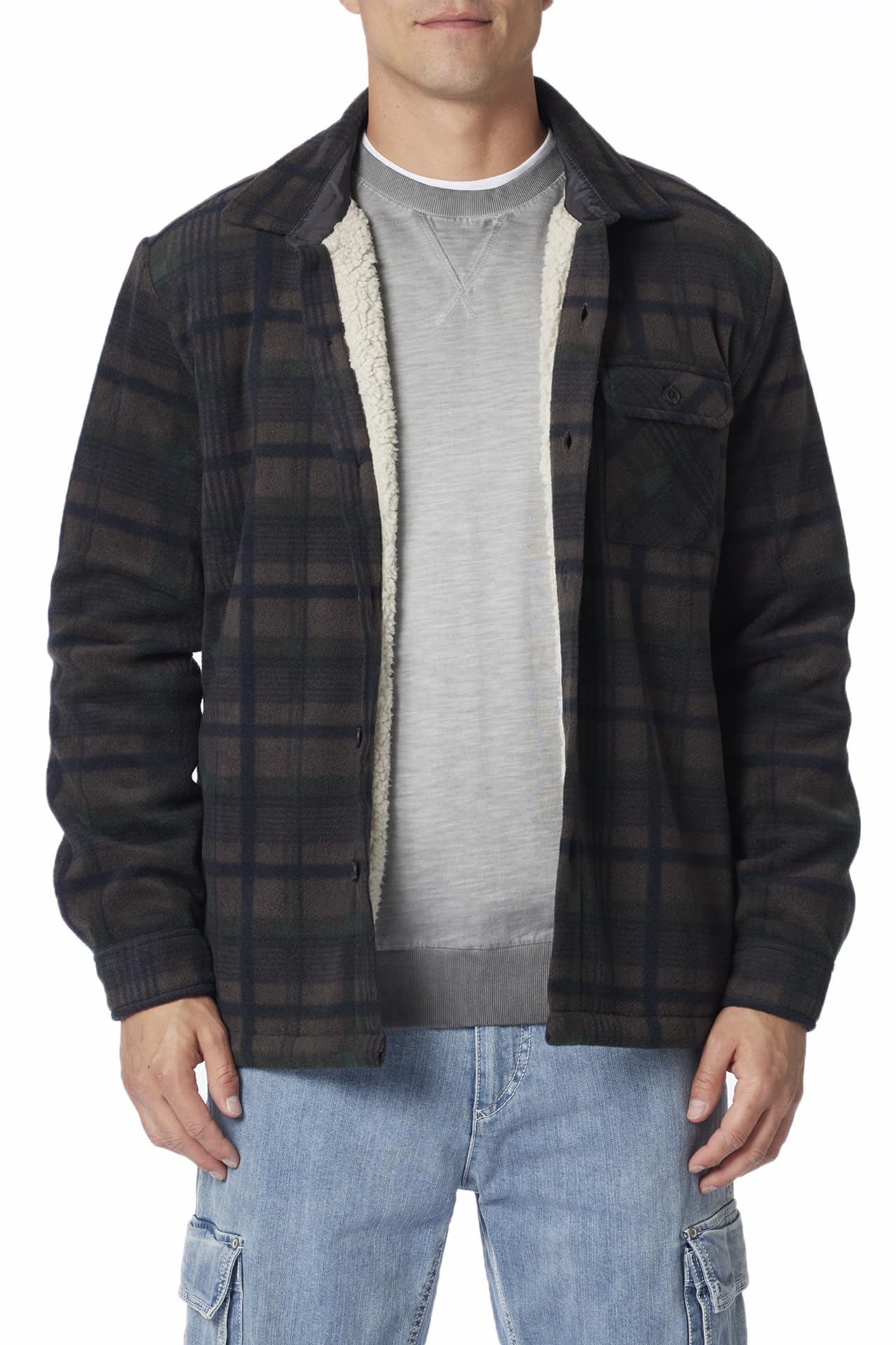 UNIONBAY Men's Woodsman Microfleece Lined Flannel Shirt Jacket