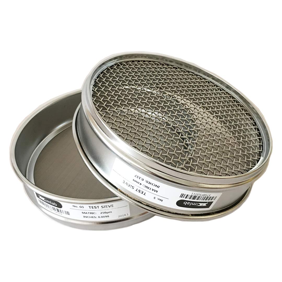 Economy Test Sieve #5000 / 1μm Mesh Size,304 Stainless Steel Wire Cloth, 8" Diameter