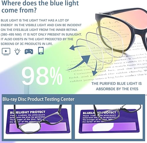 Miniatura 6 de VIDEBLA Paquete de 6 lentes de lectura con bloqueo de luz azul, para mujeres y hombres, antirreflejos, antirreflejos, con funda de cuero