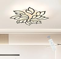 Vista 13 de Garwarm - Lámpara de techo LED, lámpara de techo de montaje empotrado de forma de flor moderna regulable, lámpara de techo de 75 W de pétalos