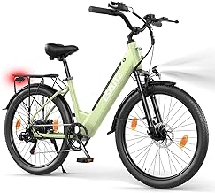 ESKUTE C100 Plus E-Bike, 26 Zoll Elektrofahrrad, E-Cityrad 250W HeckMotor, 36V 13Ah Wechselakku, bis zu 100km, LCD-Display, Tiefeinsteiger E-CityBike Für Damen und Herren Erwachsene