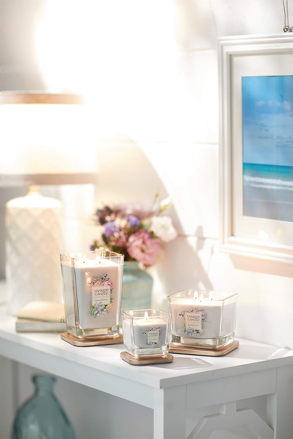 Yankee Candle Elevation Collection with Platform Lid Passionflower Scented Candle, Small 1-Wick, 28 Hour Burn Time