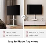 AOKCOS Blanc TV Support pour TV 32-70 pouces TV Support de montage avec plateau 8-Level Hauteur réglable & Tilt , cales 88lbs | Max VESA 400x400mm | Base en verre trempé