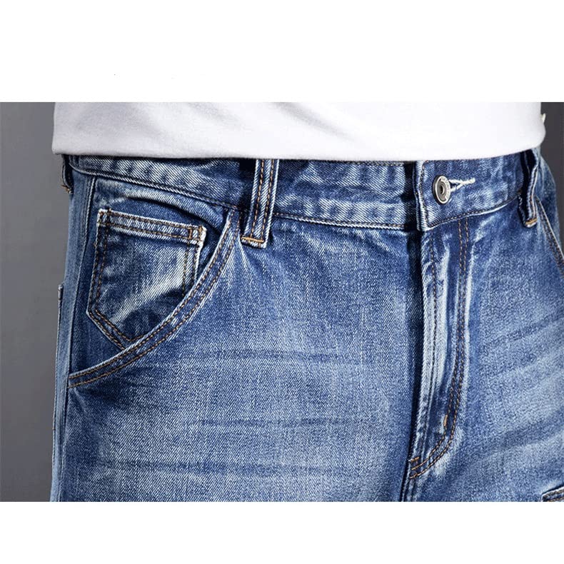 Short en jean patchwork homme en coton bleu CLSDRZC - 5