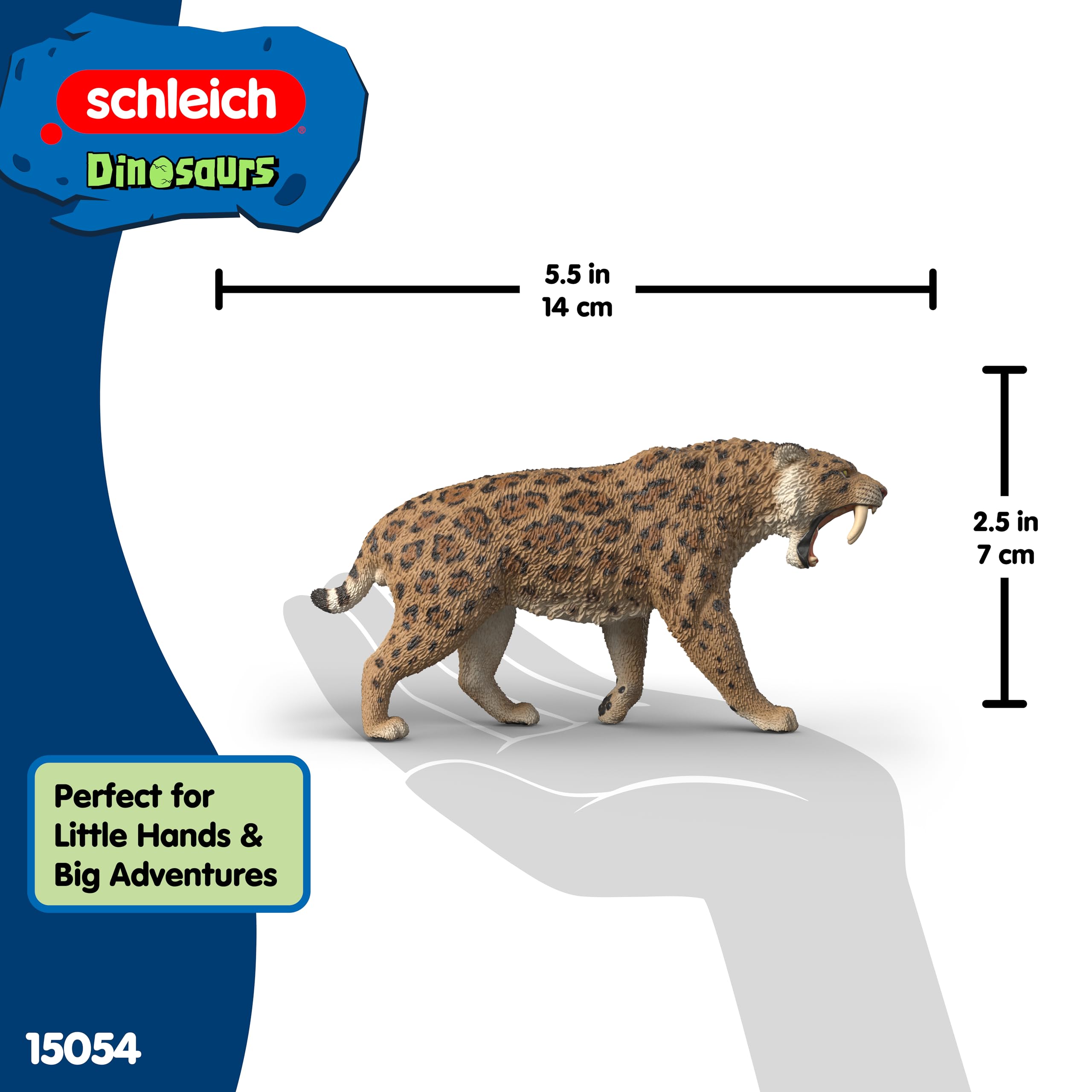 schleich Dinosaurs | Tigre Dientes Sable 15054 | Figuras Animales detalladas | Regalo para niños y Chicas | Juguetes robustos para Jugar y coleccionar | Figura de Juguete de 5 años | 14 x 7 x 3 cm