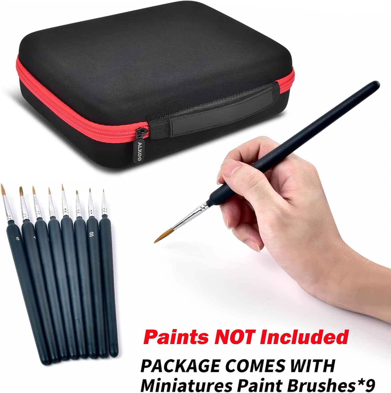 ALKOO Paint Storage Bags for Testors Model Paint Set, Paint Organizer Carrying Case Holds 42 Bottles with 9 Paint Brushes, Paint Holder for Travel, Hobby Organization - Box Only