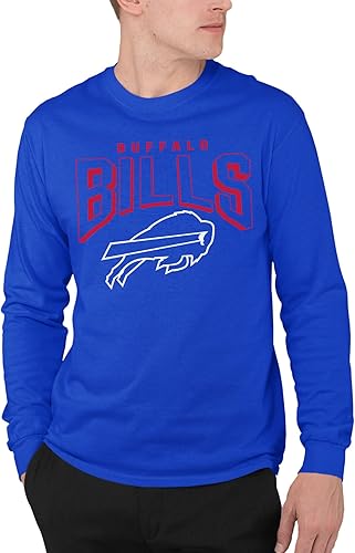 Junk Food Ropa x NFL - Logo Bold - Camiseta Unisex de Manga Larga para Hombre y 