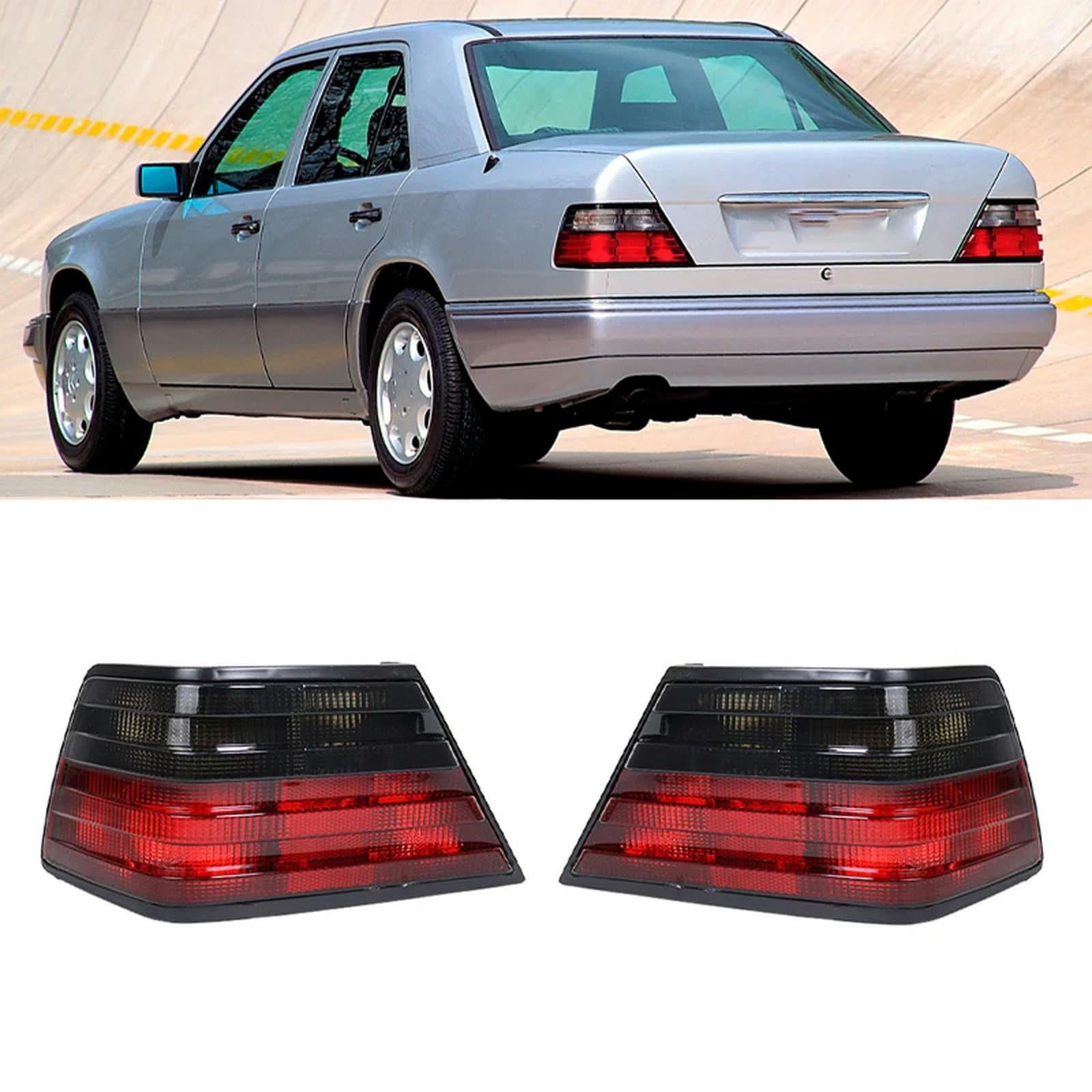 HZTKXADV Car Rear Bumper Tail Light Smoke Tail Brake Lamp Tail Lamp Shell Cover for Benz W124 E Class 1986 1987 1989 1990-1995