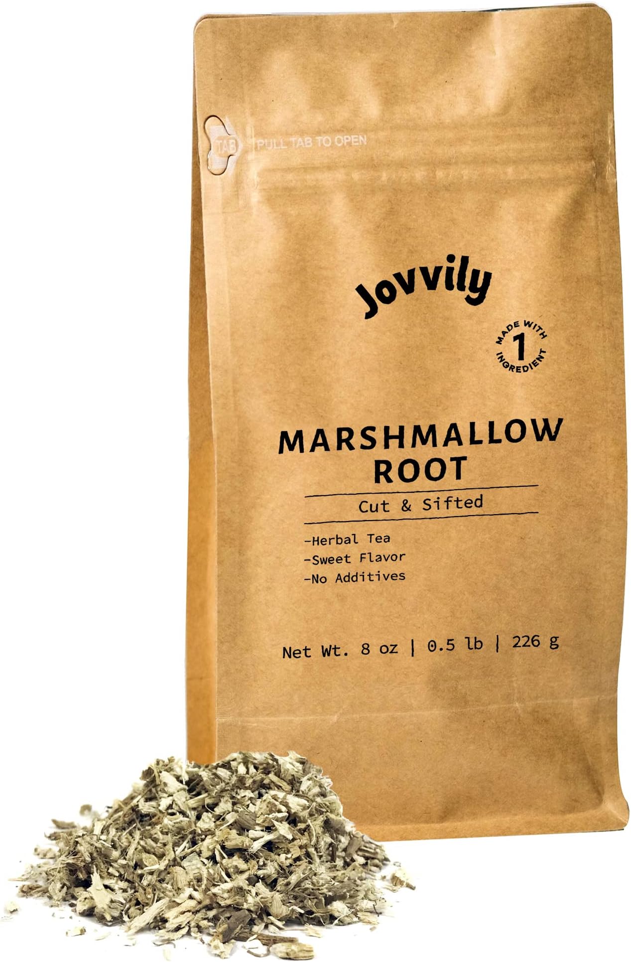 Jovvily Marshmallow Root - 8 oz - Cut & Sifted - Herbal Tea