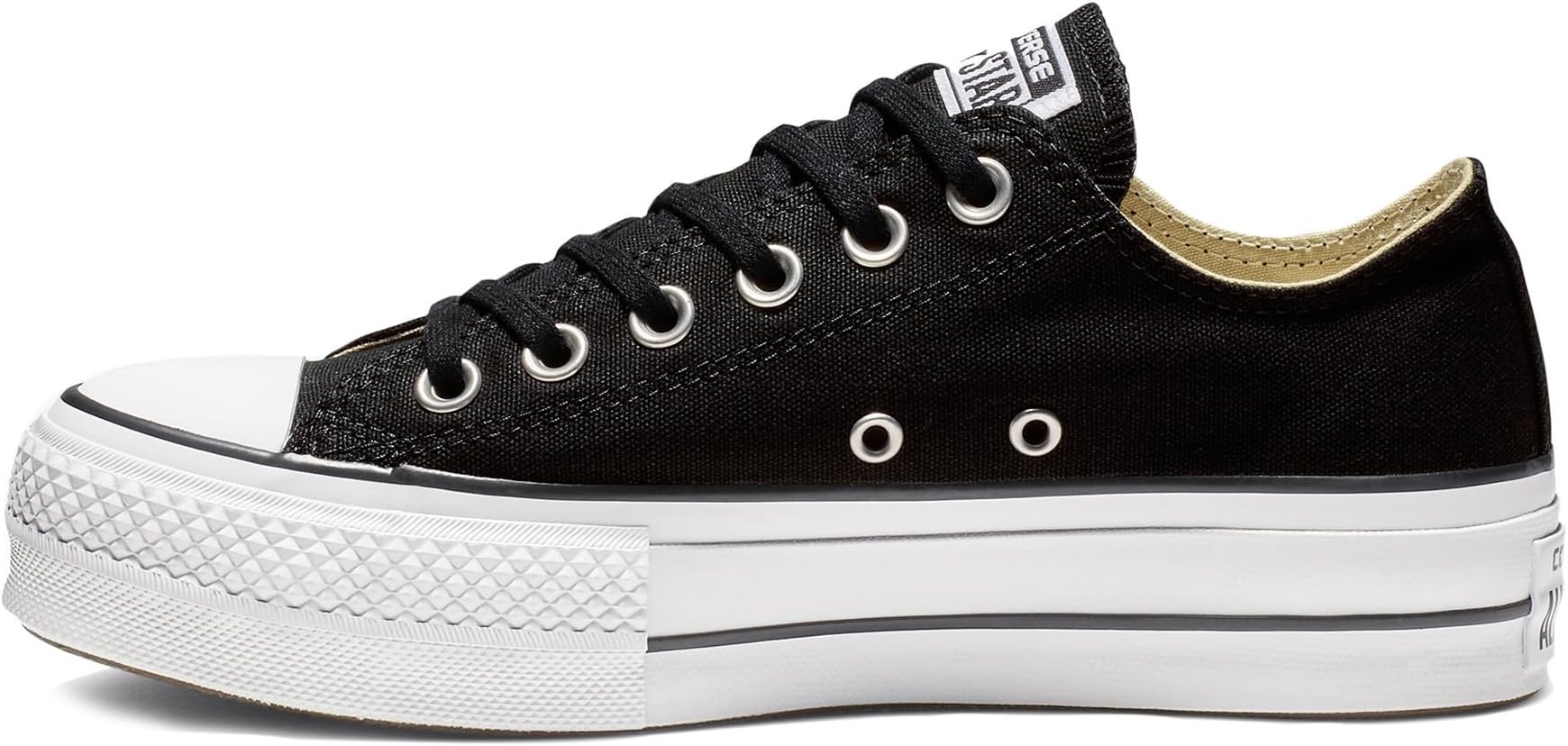 Womens All Star Lift Ox Platforms Trainers Black 7 UK