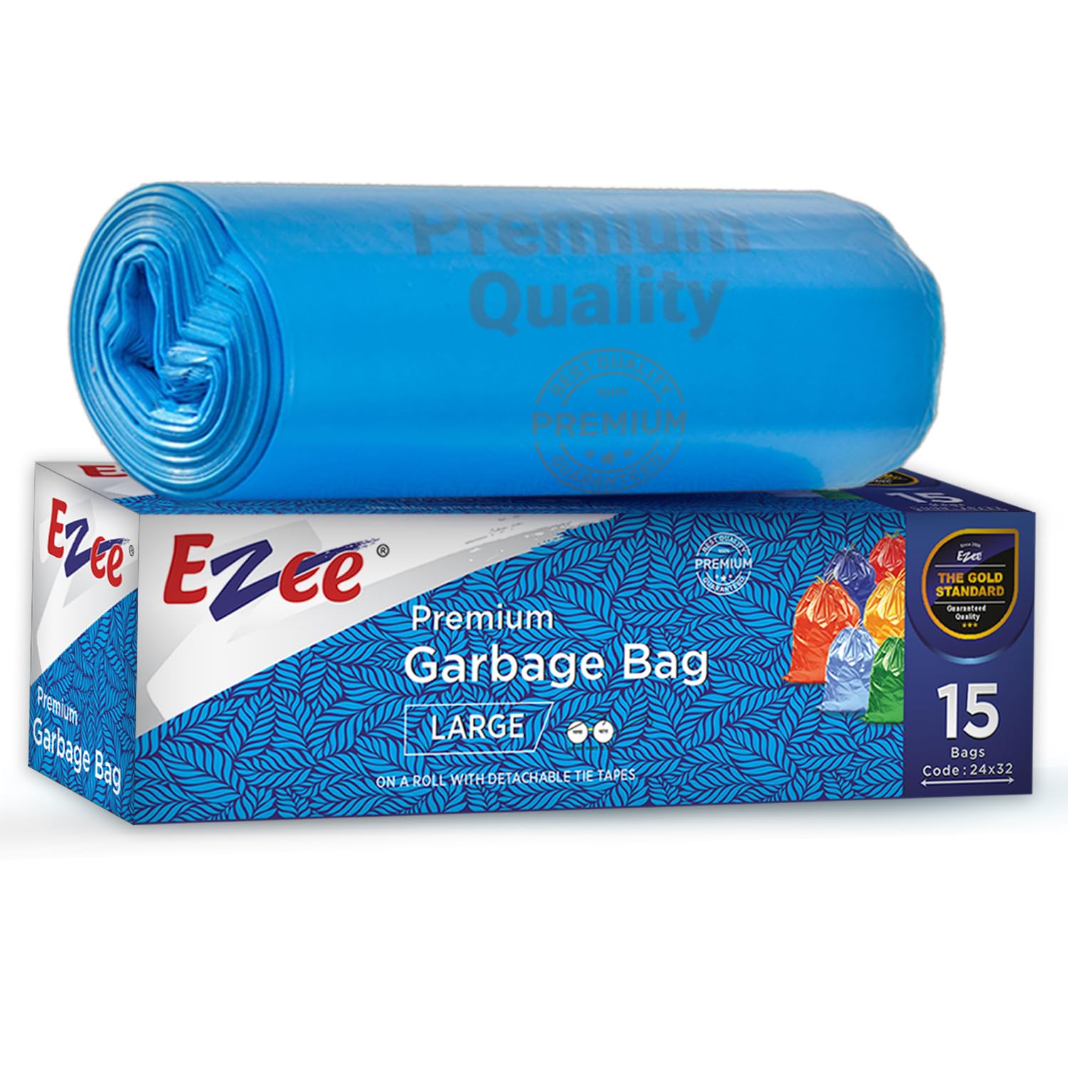 Ezee Blue Garbage Bags Large 15 Pcs | 24 x 32 Inch | Dustbin Bags/Trash Bags/Dustbin Covers for Wet and Dry Waste (B0CNG6GDCV) Amazon Price History, Amazon Price Tracker