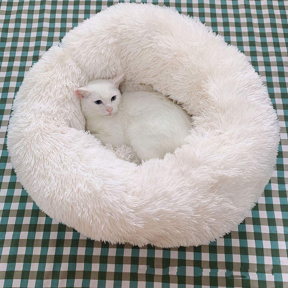 سرير فاخر ناعم للحيوانات الاليفة، بيت كلب طويل من القطيفة غير قابل للانزلاق، سرير للكلاب والحيوانات الاليفة قابل للغسل، للقطط والكلاب الصغيرة، رمادي، 50 سم