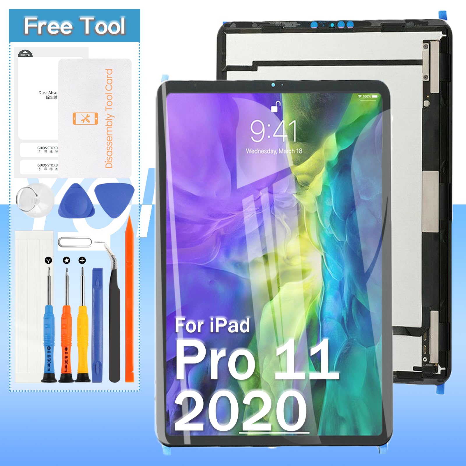 iPad本体 NUCE Amazon.com: Reemplazo de pantalla para iPad Pro 11 de 2ª