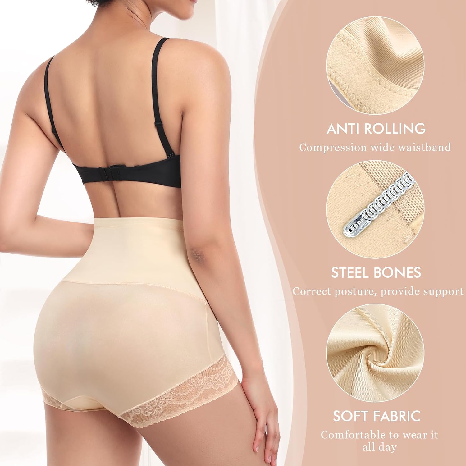 Ganado Tummy Control Shapewear for Women High Waisted Shaping Underwear Seamless Stomach Body Shaper Girdle Panties
